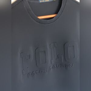 Ralph Lauren Blue Embossed POLO Crewneck Sweatshirt